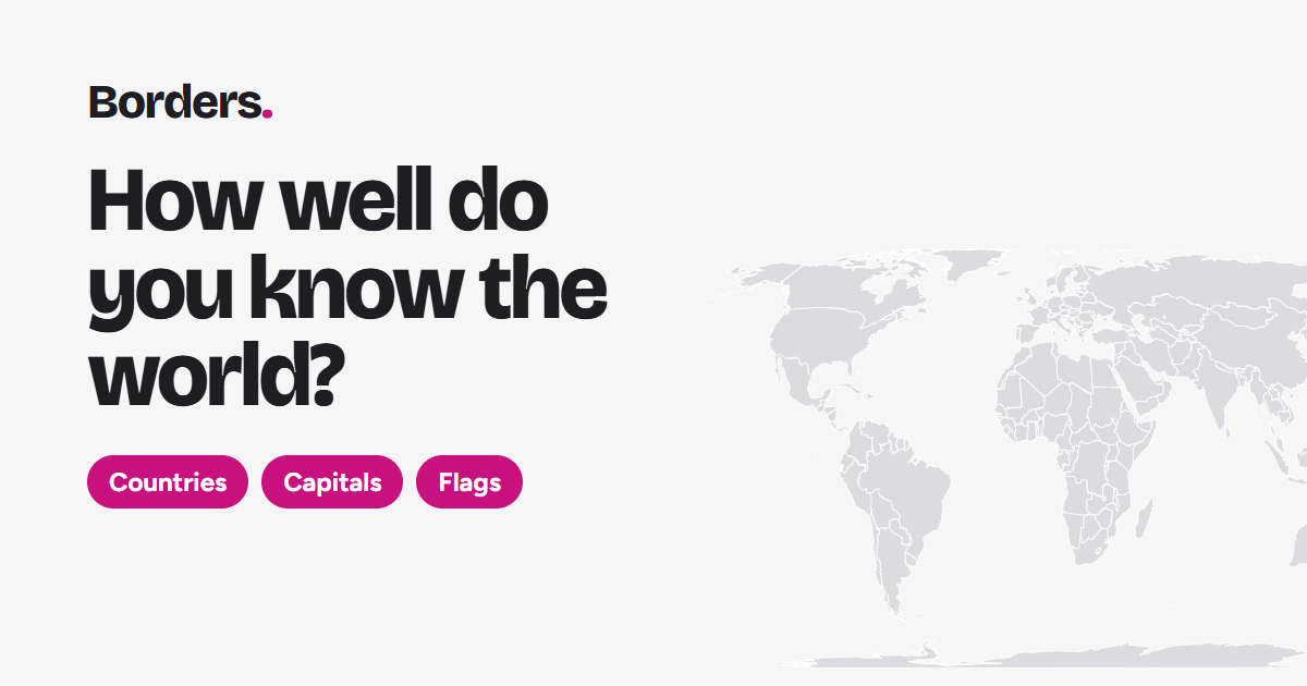 Borders: World Geography Quiz – Countries, Capitals & Flags